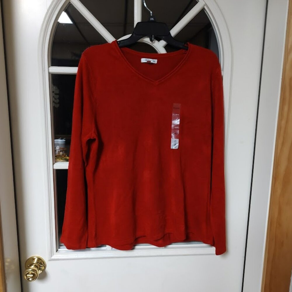 New Croft & Barrow Red Lightweight Sweater Size Women's XL